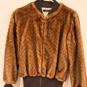 Vintage Ulla Johnson Faux Fur Jacket / Coat – Brown (Excellent Condition)